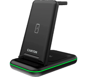 Canyon 3 en 1 Wireless Charger Base Cargador iPhone y Apple Watch Compatible - 18 W Estacion de Carga Rapida Compatible con iPhone, Watch, Airpods - Cargador Inalambrico Rapido 3 in 1 Viajes