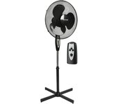 Ventilador de Pie Negro con Control Remoto 40cm, ventilación eficiente para espacios pequeños y medianos, fácil ajuste de velocidad y dirección del aire