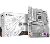 GIGABYTE Placa base X870 A ELITE WF7 ICE - Compatible con CPUs AMD Ryzen 9000, VRM digital de 16+2+2 fases, hasta 8000MHz DDR5 (OC), 4xPCIe 5.0 + 4xM.2, Wi-Fi 7, LAN 2.5GbE, USB 3.2 Gen 2x2