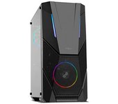 NOX Infinity Delta -NXINFTYDELTA- Semitorre tira LED ARGB ATX-Micro ATX-ITX, lateral acrílico, 2 ventiladores ARGB 120mm preinstalados, USB 3.0, espacio para hasta 8 ventiladores, color negro