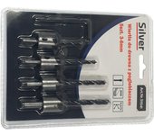 Juego de brocas para madera Silver con avellanador 3-6mm 5 piezas - Brocas de alta precisión para perforación de madera y otros materiales