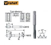 Juego de Machos de Rosca Manual Fanar NGMM/2 | 3.00x0.50 HSS | Alta Precisión, Acero Rápido, Ideal para Trabajos de Roscado en Metales