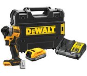 Atornilladora de Impacto DEWALT 18V DCF850E1T, 208Nm, 1x1.7Ah Powerstack, Alta Potencia, Ideal para Profesionales, Compacta y de Alto Rendimiento