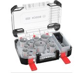 Bosch 14x Set de sierra de corona PRO Multi Material Power Change Plus - Estuche transparente (para Madera blanda, Cartón-yeso, Ø 20-76 mm, Professional Accesorios Taladro), Versión actual
