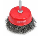 Awtools, Cepillo frontal con vástago 65 mm, herramienta de limpieza, ideal para eliminar óxido y pintura, vástago compatible con herramientas eléctricas, para trabajos profesionales, color metálico
