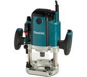 Fresadora superior eléctrica, Makita RP1803FX01, para carpintería profesional, motor de 1650W, ajuste de profundidad preciso, arranque suave y diseño ergonómico
