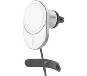 Belkin BoostCharge Pro Smartphone Plata, Blanco USB Cargador inalámbrico Carga rápida Auto
