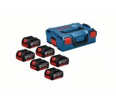 Bosch Professional 18V System GBA 18V 4.0Ah - Set 6 baterías de Litio (6 x 4.0 Ah, tecnología Coolpack, en L-BOXX)