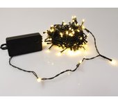 Smart light led - 10 m - 100 lámparas blanco cálido - cable verde - modulador - pilas no incluidas