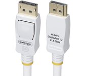StarTech.com Cable DisplayPort 1.2 Certificado VESA Blanco de 1,8m - Cable DP 1.2 para Monitor - 4K 60Hz - 21,6Gbps - con Pestillo - Macho a Macho