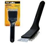 Cepillo limpiador de parrillas Erla Grida, accesorio para barbacoa, limpieza eficaz, mango ergonómico, cerdas resistentes, color negro