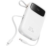 Baseus Qpow2 Dual-Cable Digital Display Fast Charge Power Bank 10000mAh 22.5W Stellar White Polímero de litio Blanco