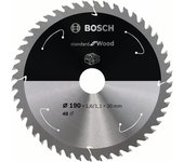 Bosch Professional Disco de sierra circular Standard for Wood (madera, 190 x 30 x 1,6 mm, 48 dientes, accesorio de sierra circular sin cable)