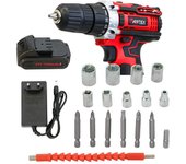 Vertex Taladro Atornillador 21V / 2x1,5Ah con Maleta, potencia y autonomía, diseño ergonómico, ideal para perforación y atornillado