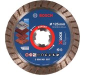 Bosch Accessories 1x Disco de Corte con Diamante EXPERT MultiMaterial X-LOCK Turbo (per hormigón, ladrillos, piedra blanda, Ø 125 x 22,23 mm, Accesorios Amoladora Pequeña)