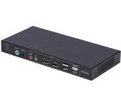StarTech.com Switch KVM DisplayPort de 2 Puertos y 2 Pantallas - Conmutador KVM con Hub USB de 4 Puertos - con Matriz de Vídeo Dual View - 4K60Hz - Conmutado por Teclas de Acceso Rápido - DP 1.2 - TAA