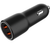 Gembird TA-UC-A2QC36-CAR-01 cargador de dispositivo móvil Teléfono móvil, Smartphone Negro Encendedor de cigarrillos Carga rápida Auto