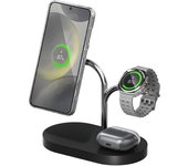 Samsung GP-PWU024WIABW cargador de dispositivo móvil Auriculares, Smartphone, Reloj inteligente Negro, Plata USB Cargador inalámbrico Interior