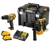 Kit Combo DEWALT 12V DCK2102L2T (DCH072 + DCD706), 2x3.0Ah, TSTAK, Taladro Percutor y Martillo Electroneumático, Potente y Compacto para Proyectos Profesionales