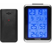 Orno, modelo WS-3, Estación meteorológica inalámbrica, temperatura y humedad, pantalla LCD, con alarma, diseño compacto y funcional, ideal para el hogar