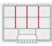 Caja de Herramientas, Kistenberg, modelo Nort 20 KNO20154T, ideal para componentes electrónicos, 10 compartimentos configurables, tapa transparente, asa integrada