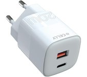 Celly TC2USBUSBC20EVO cargador de dispositivo móvil Universal Blanco Corriente alterna Carga rápida Interior