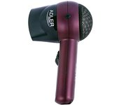 Adler secador de Pelo de Viaje, Pequeño, Compacto y Ligero, Motor 1400W, 2 Velocidades, Silencioso, Granate, AD 2247