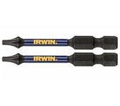 Punta de Impacto IRWIN T10 x 57 mm - 2 Piezas, herramienta eléctrica, acero al carbono, mango doble hexágono, mayor torque de salida, compatible con destornilladores
