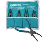 JOBI Extra WX7942, Juego de 4 Alicates para Anillos de Retención de 200 mm con estuche, fabricados en acero Cr-V, ideales para aplicaciones mecánicas y automotrices
