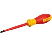 Bosch Professional destornillador VDE PZ2x125 (certificado hasta 1000 V, aislado con elastómero termoplástico (TPE))