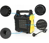 Calefactor eléctrico, Geko, 2 kW, portátil, eficiente para calentar espacios pequeños, ideal para uso doméstico y oficinas.