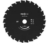 Flo Hoja de arranque para desbrozadora, diámetro: 255 mm (25,5 cm), alojamiento: 25,4 mm, 26 dientes, de acero al carbono macizo, fuerte y duradero, desbrozadora, cortacésped, cortacésped, hoja de