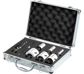 Juego de sierras de corona Makita E-12304, herramienta de perforación precisa, ideal para madera y metal, incluye 7 piezas, diseño duradero, color negro