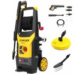 Stanley, modelo SXPW25DSSP-E, hidrolimpiadora 2500 W, presión de 170 bar, ideal para limpieza profunda de exteriores, potente, eficiente, fácil de manejar, diseño robusto.