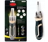 Destornillador universal Rockforce con luz LED, herramienta multifunción para zonas oscuras, diseño ergonómico y resistente, ideal para bricolaje y mantenimiento, negro