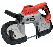 YATO, modelo YT-82188, Sierra de cinta 18V, sin batería ni cargador, ideal para cortes precisos en madera y metal, herramienta potente y eficiente para trabajos de carpintería.