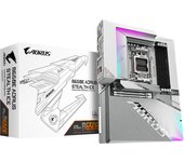 GIGABYTE B650E AORUS STEALTH ICE - Compatible con CPUs AMD Ryzen 9000, VRM de 12+2+2 fases, hasta 8000MHz DDR5 (OC), 1xPCIe 5.0 M.2 + 3xPCIe 4.0 M.2, Wi-Fi 7, LAN 2.5GbE, USB 3.2 Gen 2x2