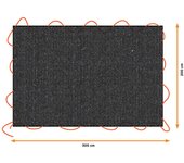 BLACK+DECKER Lona para Remolque, 2 x 3 m, 10 Ojales de Aluminio, poliéster, Color Negro