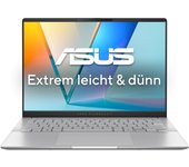ASUS Vivobook S 14 M5406KA-QD015W AMD Ryzen AI 5 340 Portátil 35,6 cm (14") WUXGA 16 GB LPDDR5x-SDRAM 512 GB SSD Wi-Fi 6E (802.11ax) Windows 11 Home Plata