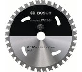Bosch Professional Disco de sierra circular Standard for Steel (acero, 160 x 20 x 1,6 mm, 36 dientes, accesorio de sierra circular sin cable)