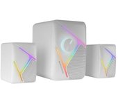 ALTAVOCES 2.1 MARS GAMING RGB DINAMICO 35W 3D SURROUND BLANCOS CONTROL DE VOLUMEN ALIM. USB JACK 3.5