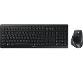 CHERRY STREAM DESKTOP, pack de teclado y ratón inalámbricos, teclado alemán (QWERTZ), radiofrecuencia de 2,4 GHz, silencioso, funciona con pilas, negro