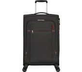 Maleta mediana american tourister crosstrack spinner expansible 67cm/ 67.5x42x27.5cm/ 4 ruedas/ gris y rojo