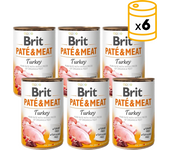6 x 400 Gr Comida Húmeda Paté&Meat Turkey para Perros con Pavo Brit