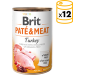 12 x 400 gr Comida Húmeda Paté&Meat Turkey para Perros con Pavo Brit