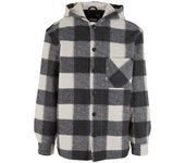Chaqueta entre-tiempo de Urban Classics - Big Check Jacket With Hood - S XL - para Hombre - negro-blanco roto