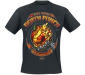 Camiseta de Five Finger Death Punch - Burning Pumpkin Halloween - S XXL - para Hombre - Negro