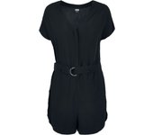 Mono de Urban Classics - Ladies' Short Black Viscose Belt Jumpsuit - XS XL - para Mujer - Negro