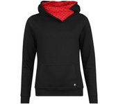 Sudadera con capucha Rockabilly de Pussy Deluxe - Black dotties on red shawl - XS S - para Mujer - negro/rojo