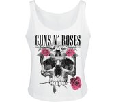 Top de Guns N' Roses - Flower Skull - S XL - para Mujer - Blanco